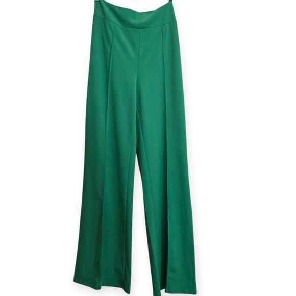 Valentine Apparel Green Wide Leg Pants Women’s Medium High Rise 36” Inseam - Picture 2 of 7